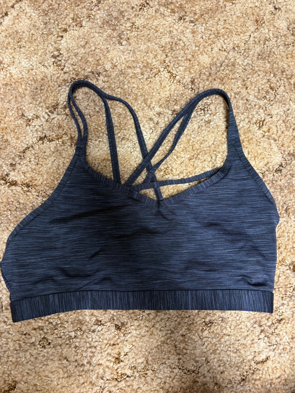 ZYIA Heathered Navy Strappy Sports Bralette